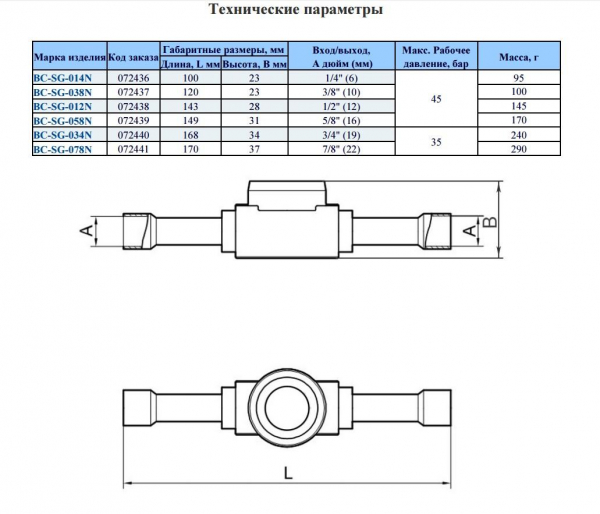 Стекло смотровое BC-SG-058N ЮКОН СНЭП